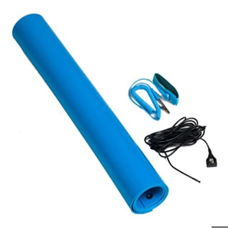 Bertech ESD Anti-Static Table Mat Kit, 18 In. x 36 In., Blue 1059-18x36BKT